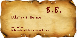 Bérdi Bence névjegykártya