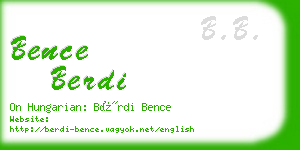 bence berdi business card